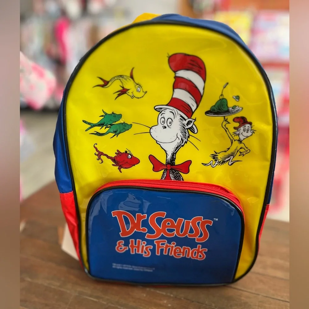 Dr. Seuss and His Friends Backpack Bookbag School Book Bag 1997 Cat In The Hat
